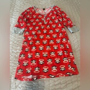 Paul Frank Night Dress shirt- Size Large 3/4 Sleeves